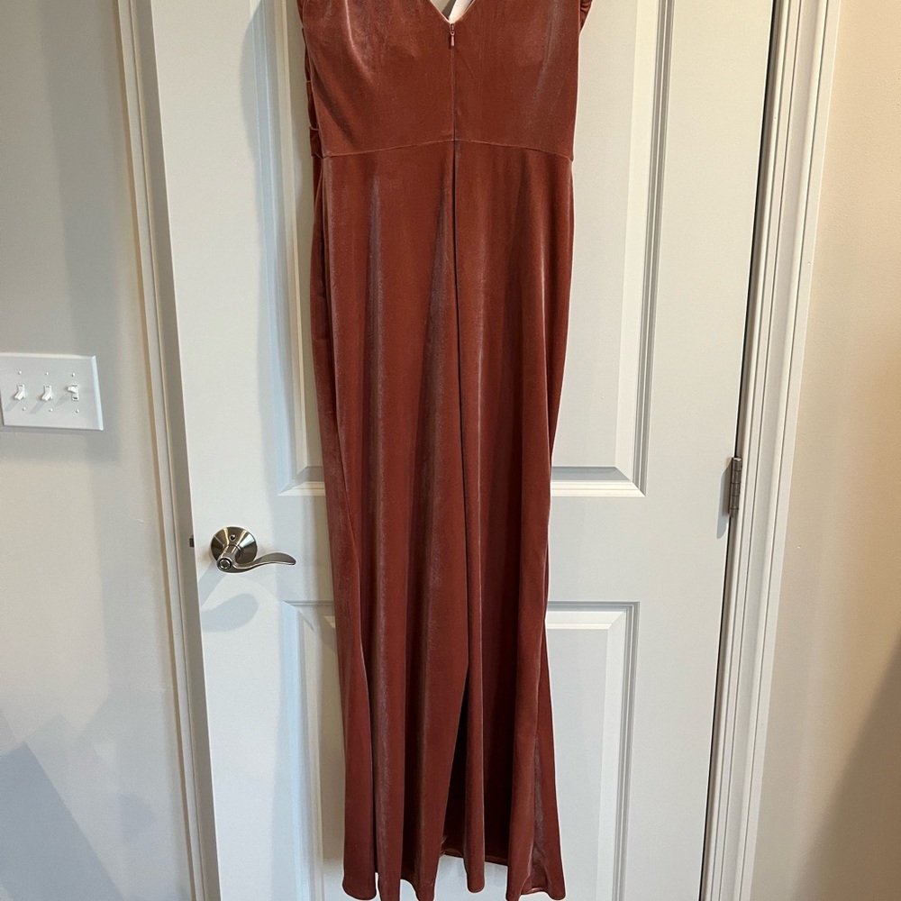 Bari Jay bridesmaid velvet dress style # 2082 in dusty rose